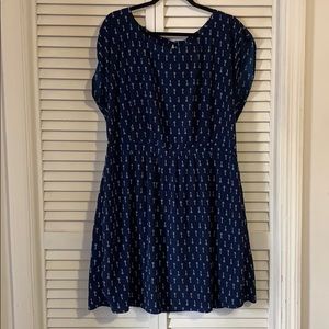 Navy Dress with Key Pattern